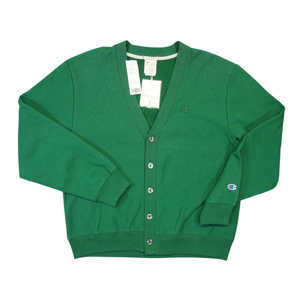 NEW Champion Cardigan Mens Small Green Rochester NY Button Up V-Neck Preppy